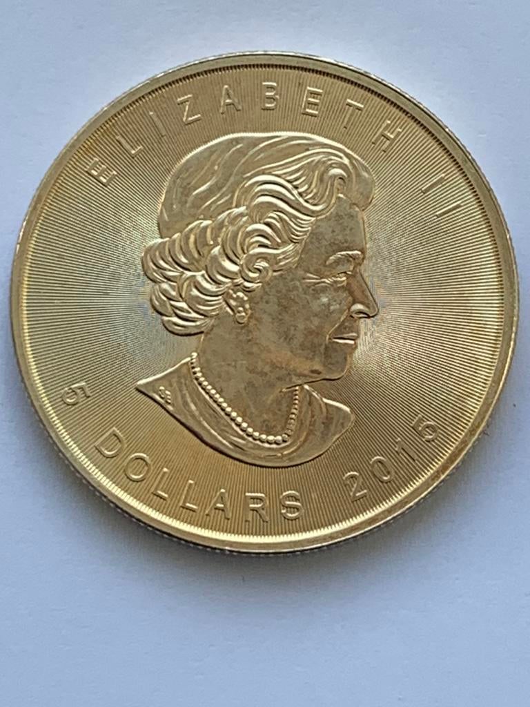 Goudkleurige 1 oz silver maple leaf 2015, Ophalen of Verzenden, Noord-Amerika