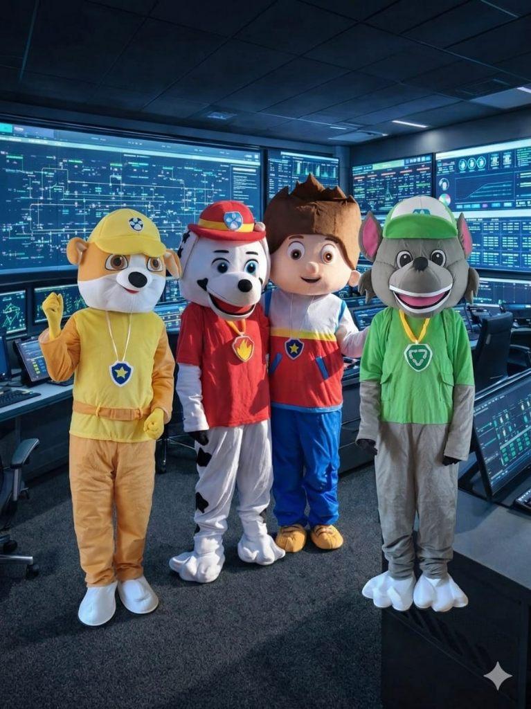 Mascottes Ryder & Marshall & Rubble & Rocky van Paw Patrol, Ophalen of Verzenden, Zo goed als nieuw, Verjaardag