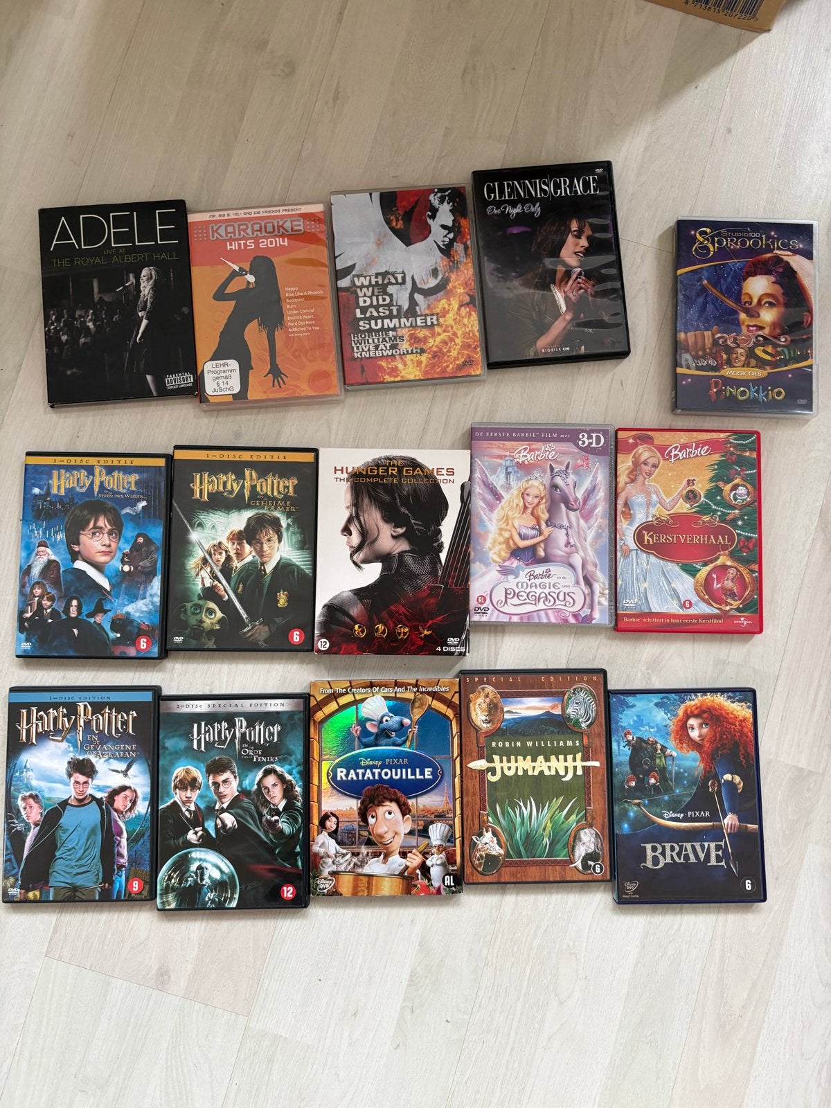 Diverse DVD's: Harry Potter, Barbie, Jumanji, Hunger Games, Cd's en Dvd's, Dvd's | Kinderen en Jeugd, Ophalen, Gebruikt, Overige genres