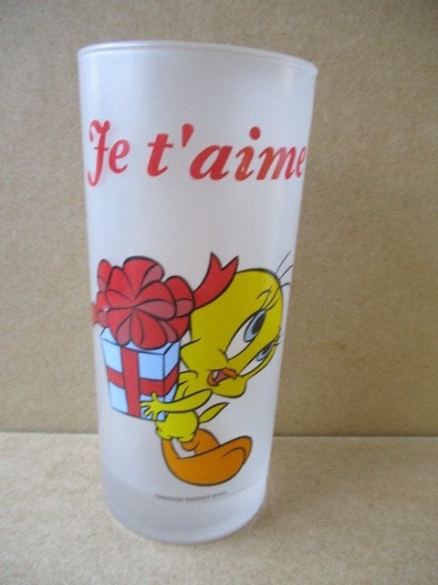 adv10501 tweety glas 1, Verzamelen, Ophalen, Looney Tunes, Gebruikt, Overige typen