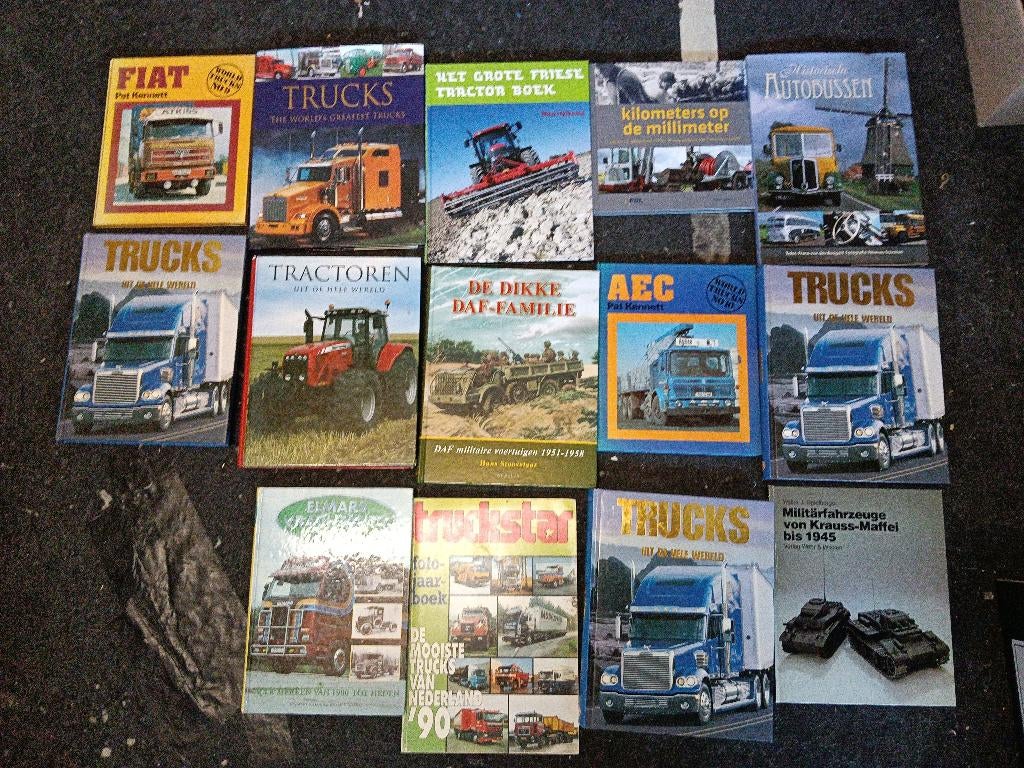 37 Boeken over trucks, tractoren en bussen, Boeken, Ophalen, Gelezen, Vrachtwagen