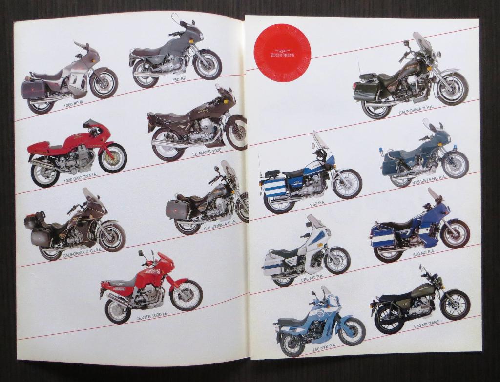 Folder Moto Guzzi modellen 1991 - 6 blz (Italiaans), Motoren, Handleidingen en Instructieboekjes, Moto Guzzi, Verzenden