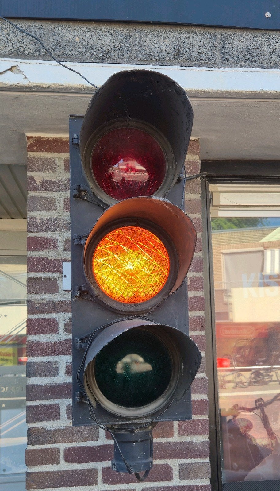 Vintage Stoplicht met Paal - Decoratief of Functioneel, Ophalen
