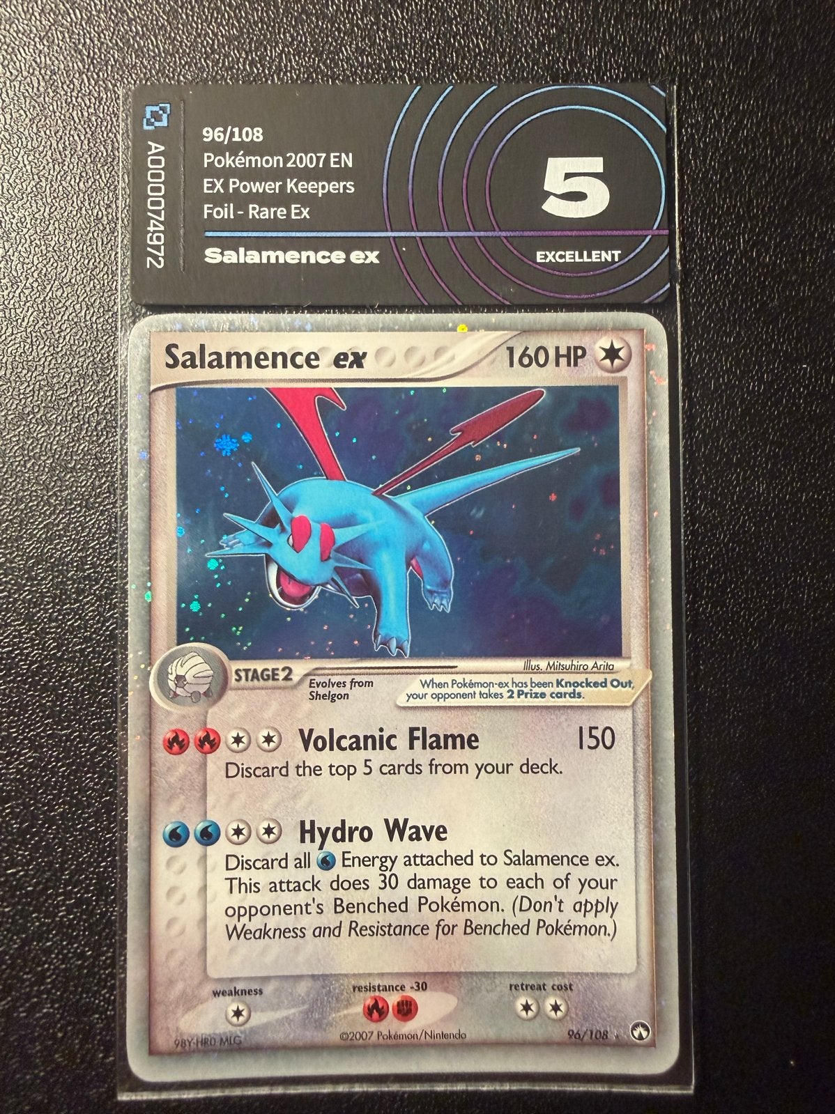Salamence ex Pokémon Kaart - AI Grading 5 Excellent, Ophalen of Verzenden, Zo goed als nieuw, Losse kaart, Foil