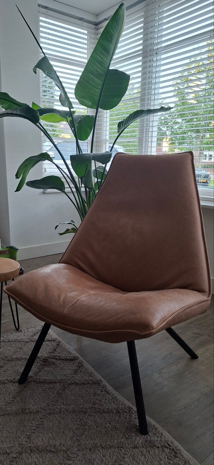Comfortabele bruine leren fauteuil, Ophalen, Gebruikt, Bruin, Leer