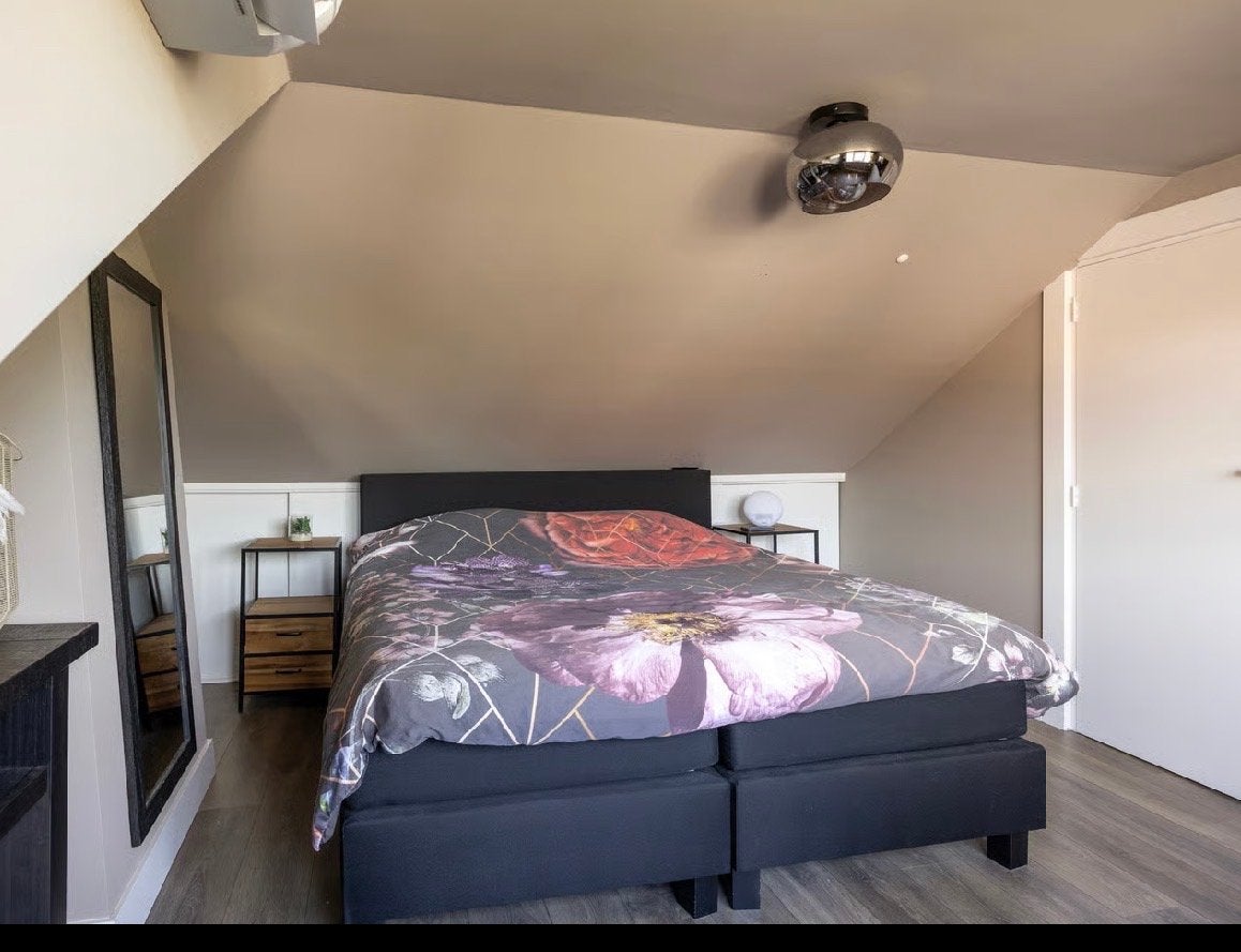 Zgan boxspring met matras, Ophalen, Zwart, Tweepersoons, Zo goed als nieuw