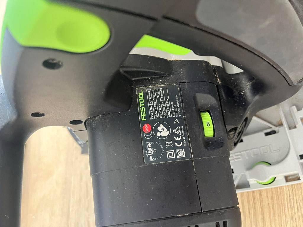 Festool invalzaag TS 55 REBQ-Plus-FS met geleiderail, Doe-het-zelf en Verbouw, Ophalen, Invalzaag, Zo goed als nieuw, 30 tot 70 mm
