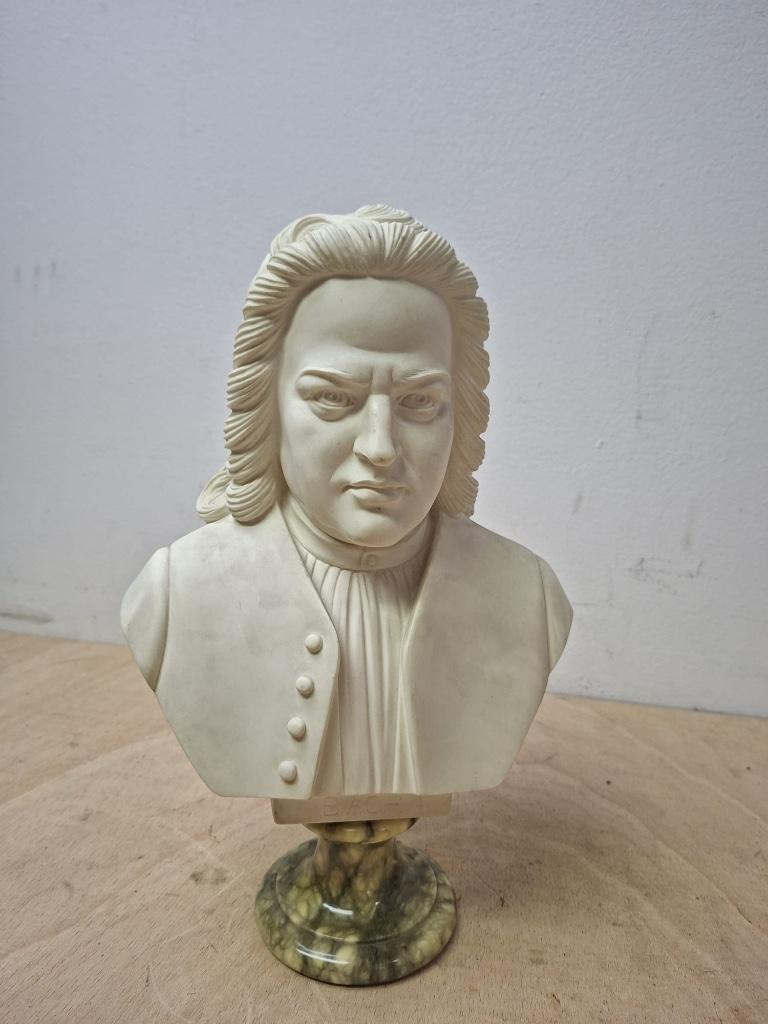 Marmeren buste van Bach – Arnaldo Gionelli, Ophalen, Buste, 20 - 50 cm, Europa
