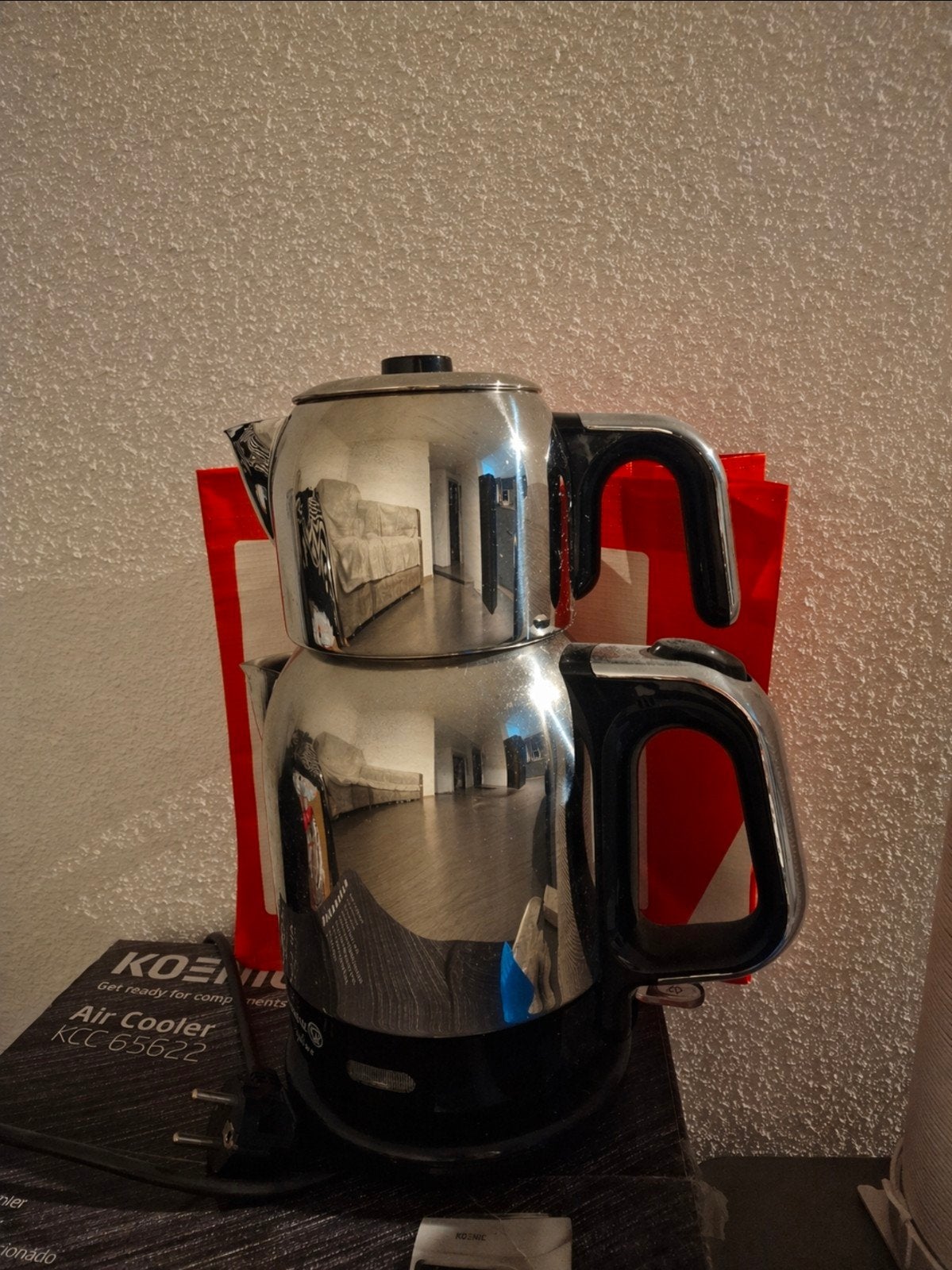 Elektrische Theepot Set - RVS Theemaker, 1 tot 2 liter, Ophalen of Verzenden, Zo goed als nieuw, Rvs