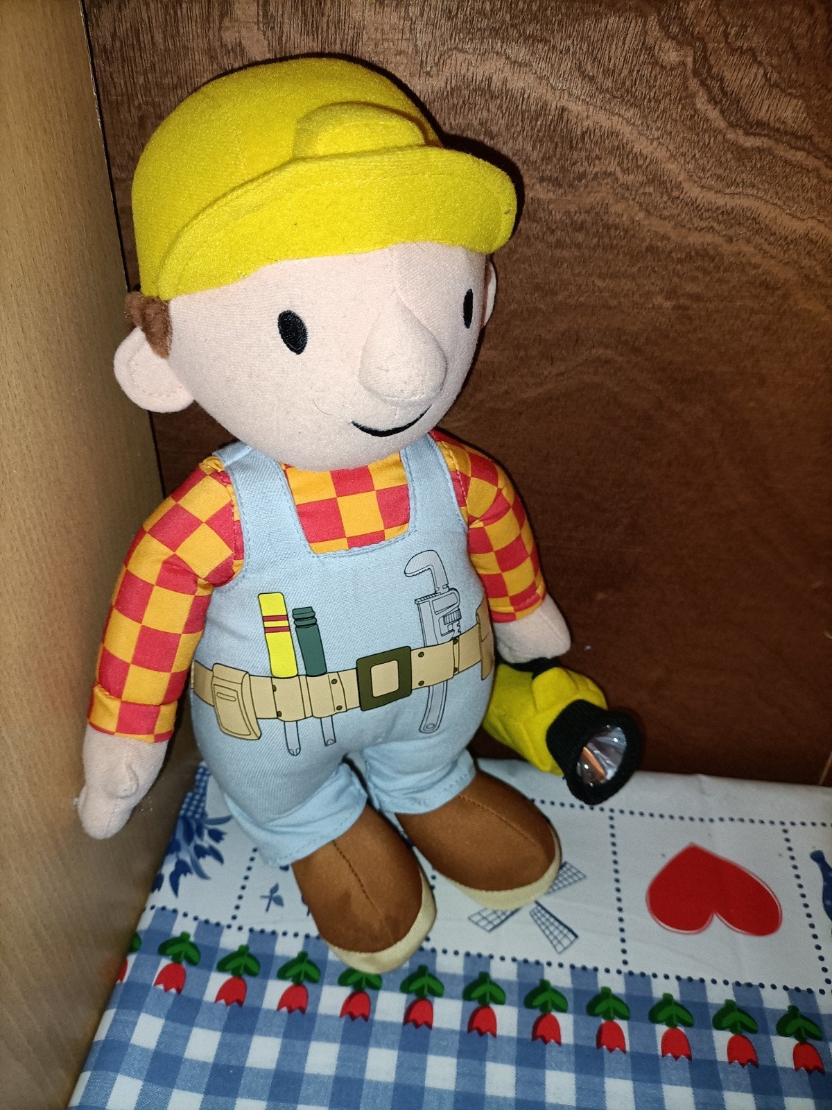 Bob de Bouwer knuffel met zaklamp 33 cm groot, Ophalen of Verzenden, Zo goed als nieuw, Overige typen