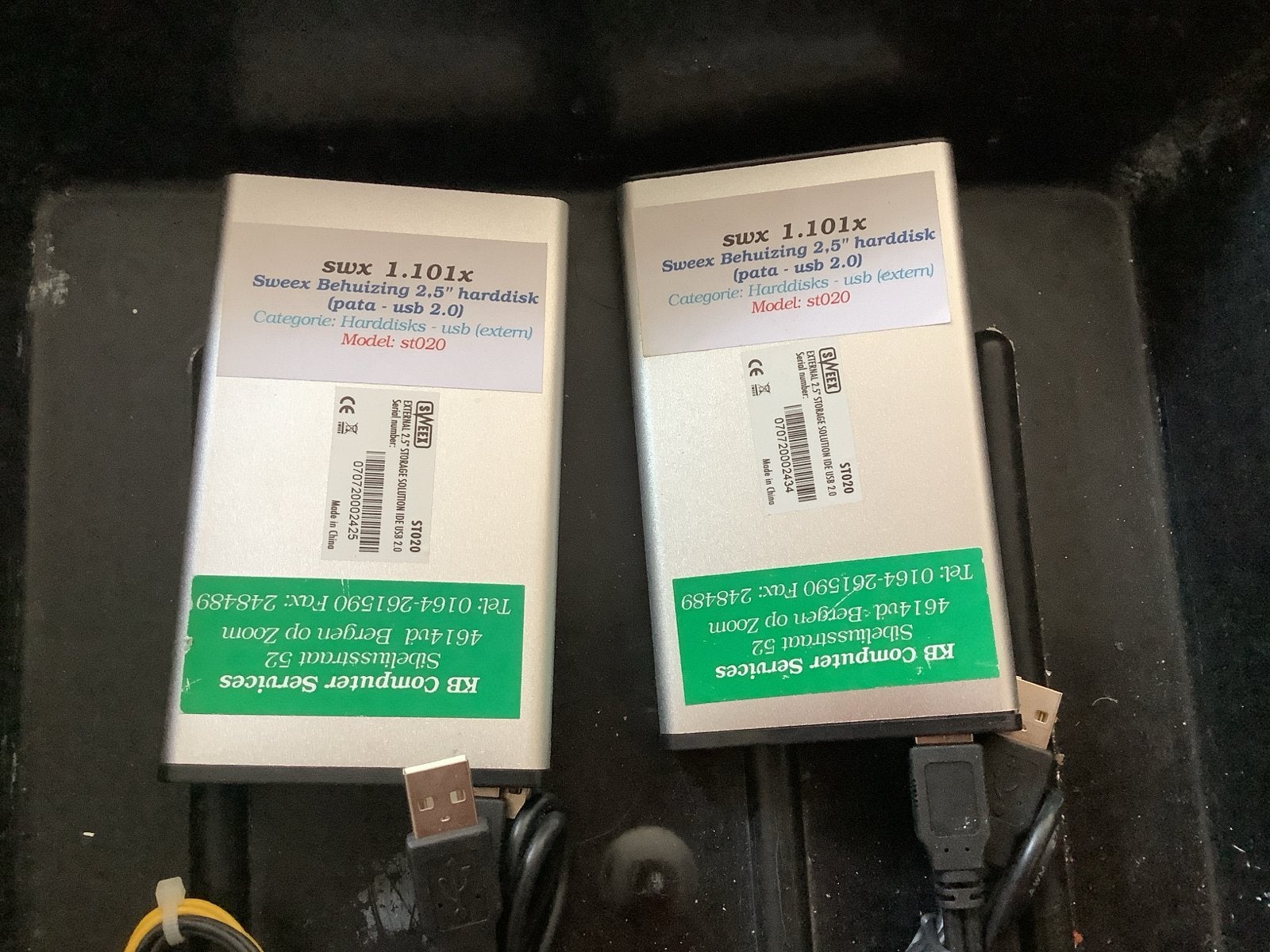 2x Sweex 2.5" PATA/IDE HDD Behuizing USB 2.0, Gebruikt, HDD, Ophalen of Verzenden, Extern