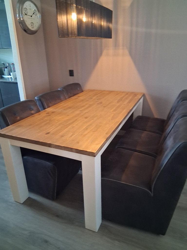 Eettafel met 6 stoelen van de Lissano serie (Pronto), Ophalen, Gebruikt, 50 tot 100 cm, Landelijk