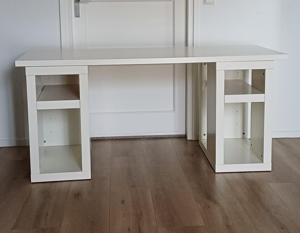 Wit Ikea bureau 160x60cm, Ophalen, Opbergruimte, Gebruikt, Spaanplaat of MDF