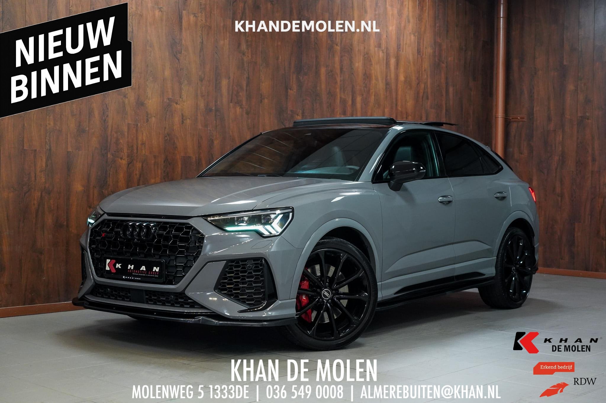 Audi Q3 Sportback TFSI RS BOMVOL|Pano|RS Stoelen|SONOS|RS Ui, Auto's, Audi, Automaat, Gebruikt, 1675 kg, Bedrijf