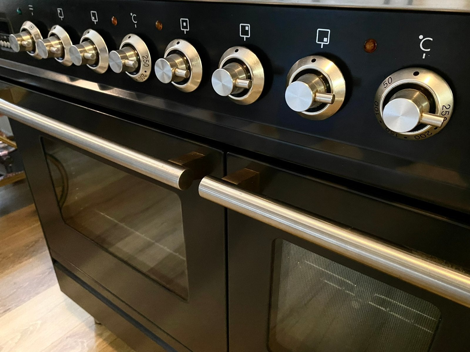 Geweldig 90cm Boretti/Ilve inductie fornuis! Zwart - 2 ovens, Witgoed en Apparatuur, Kookplaten, Zo goed als nieuw, Inbouw, Inductie