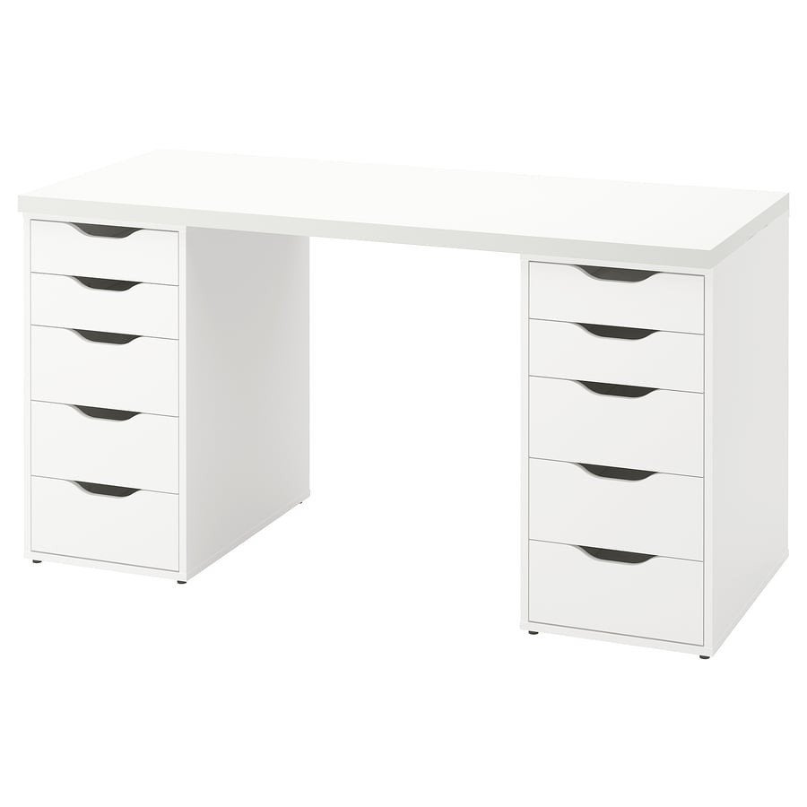 IKEA LAGKAPTEN / ALEX Bureau wit 140x60 cm, Ophalen, Gebruikt
