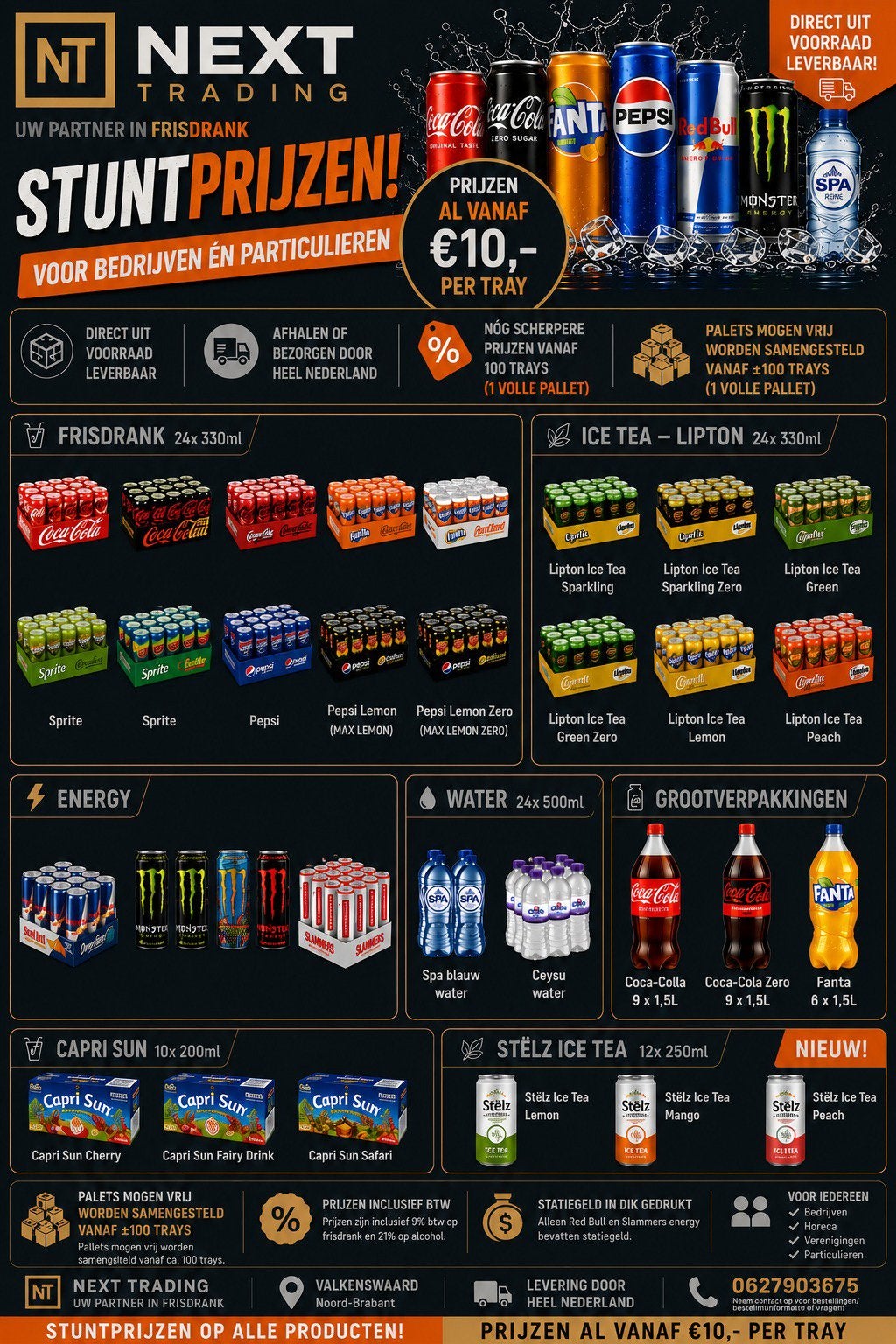 frisdrank: Coca-Cola, Fanta, Lipton Ice Tea en meer handel, N, N, Nieuw, Ophalen of Verzenden