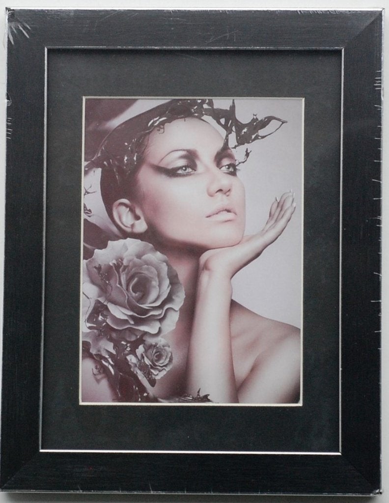 Fotolijst zwart zilver 13x18 cm, Met passe-partout, Verzenden, Henzo, Onbekend