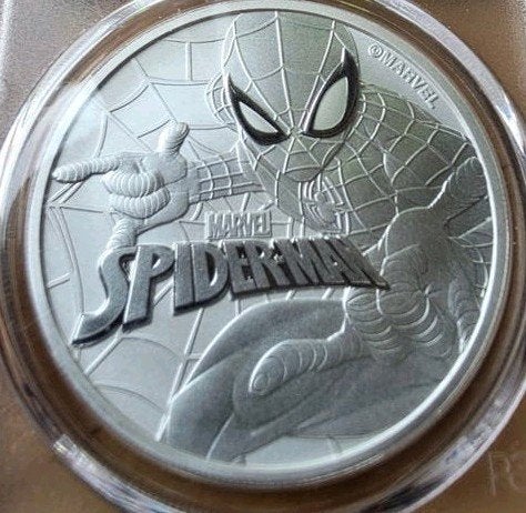 2017 Tuvalu 1 oz Zilveren Spiderman Marvel  Munt, Ophalen of Verzenden, Zilver