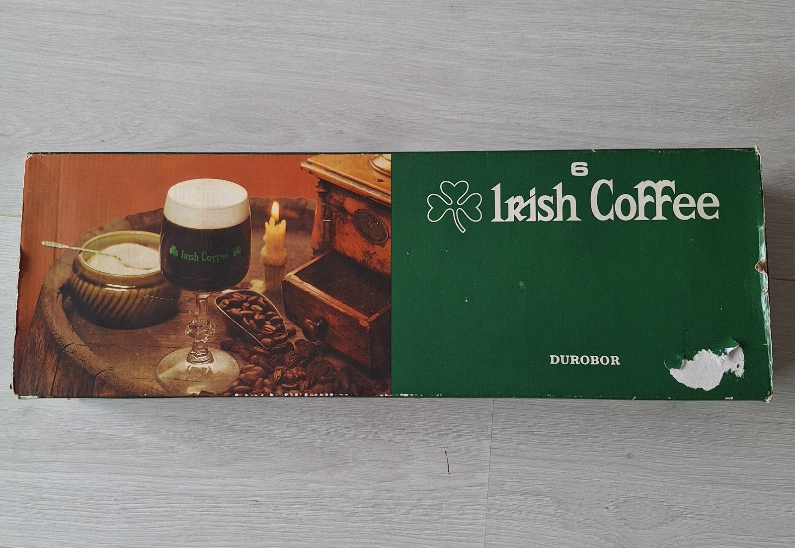 6 vintage Irish koffieglazen in orginele verpakking., Verzamelen, Glas en Borrelglaasjes, Ophalen of Verzenden, Zo goed als nieuw