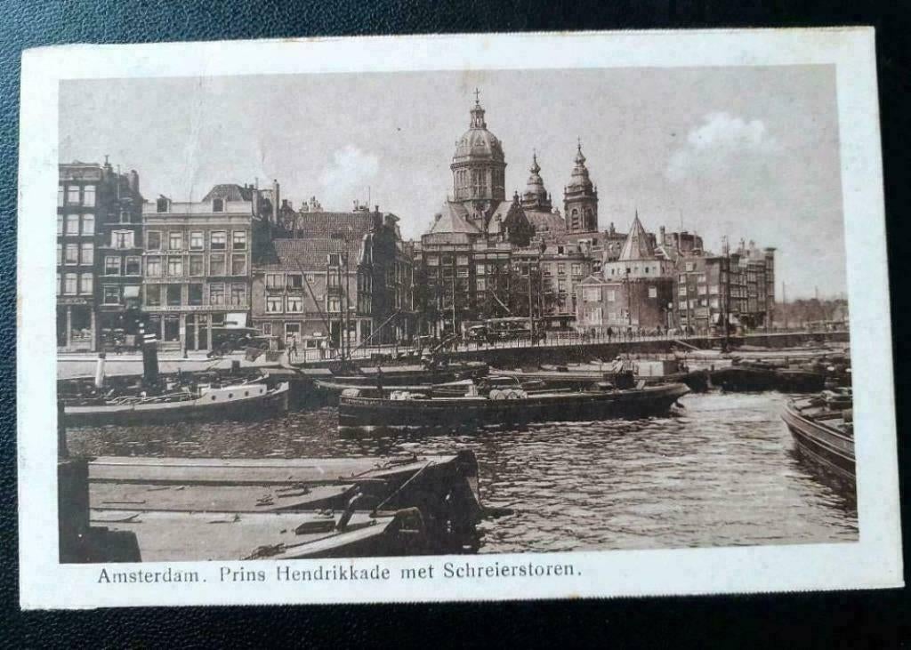 AK Amsterdam - Prins Hendrikkade met Schreierstoren, Verzenden, 1920 tot 1940, Gelopen, Noord-Holland