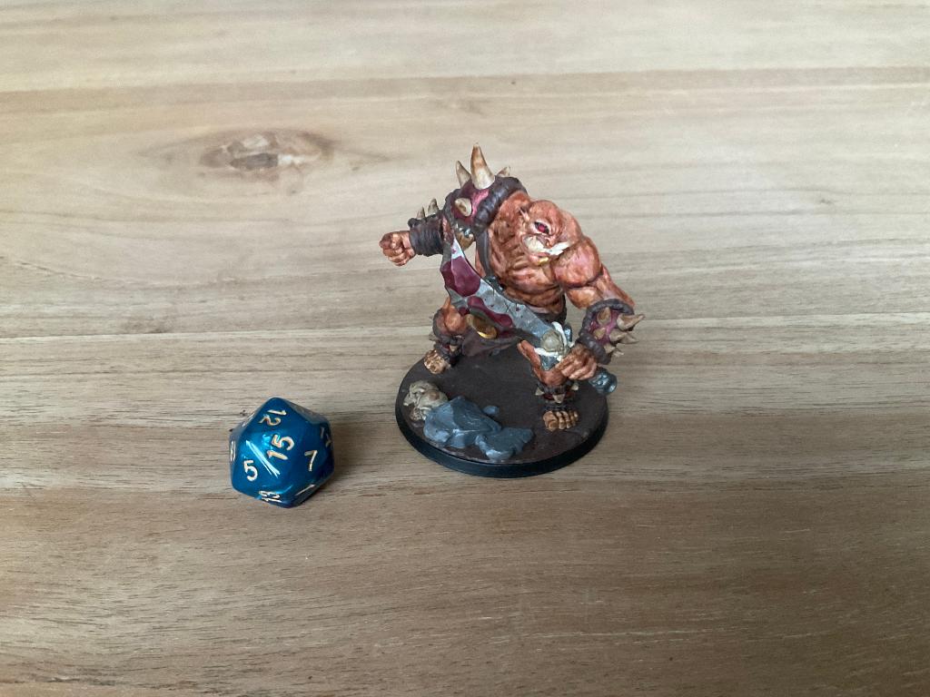 Handgeschilderde Ogre Brute miniatuur – D&D., Hobby en Vrije tijd, Wargaming, Figuurtje(s), Ophalen of Verzenden, Geverfd, Nieuw