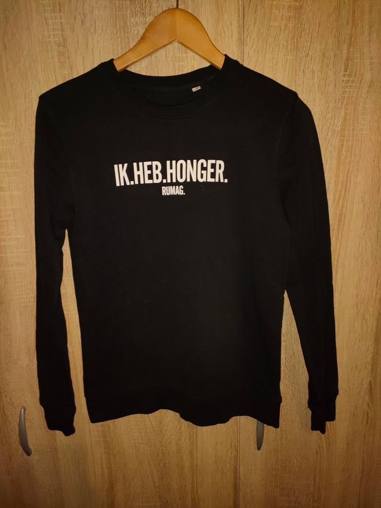 Rumag sweater "IK HEB HONGER" - Maat XS, Kleding | Dames, Ophalen, Zwart, Rumag, Lange mouw