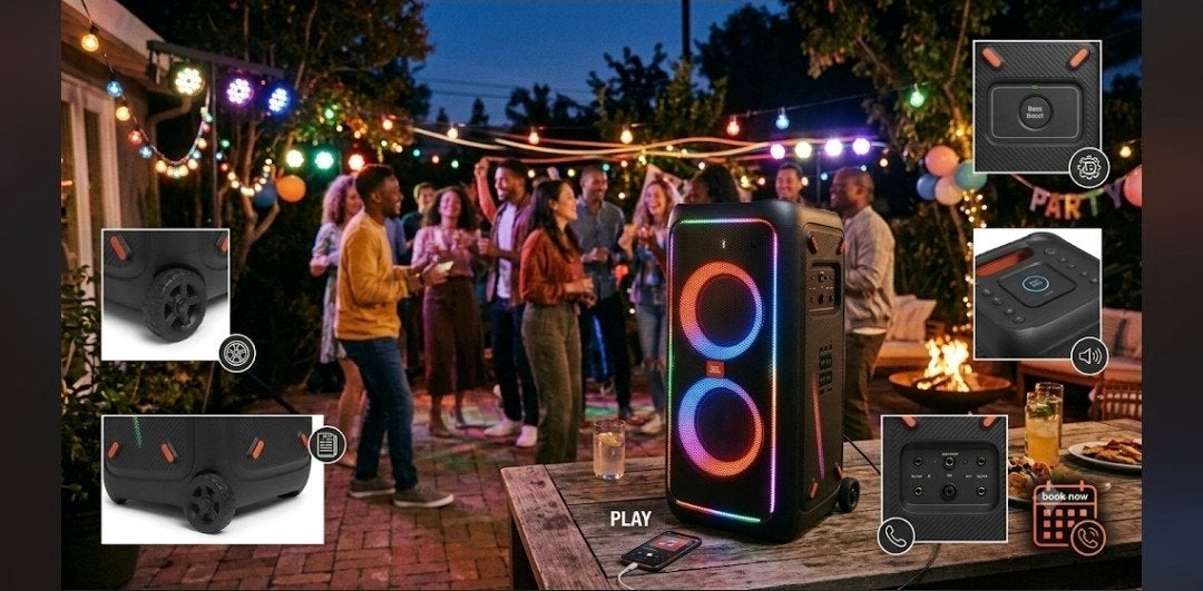 TE HUUR: JBL PartyBox 310 met Lichtshow (Rotterdam), 150 watt of meer, JBL, Party speaker, Nieuw