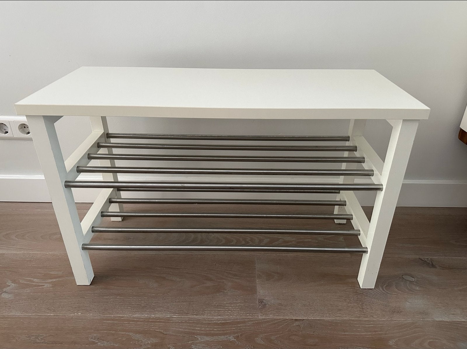 IKEA TJUSIG witte schoenenbank 81x34x59, Ophalen, Gebruikt