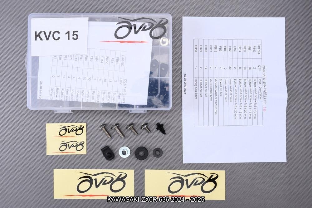 Kuip bouten set voor KAWASAKI ZX6R 636 2024 - 2025, Motoren, Ophalen of Verzenden, Nieuw