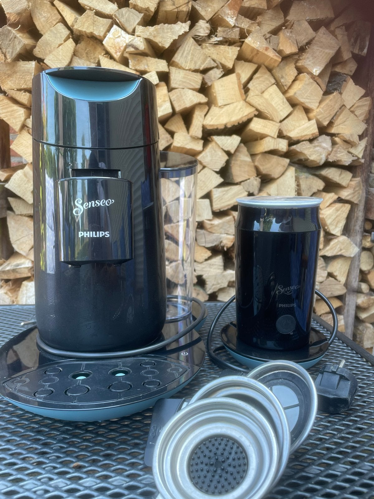 Philips Senseo Koffiezetapparaat Zwart met melkopschuimer., Witgoed en Apparatuur, Koffiezetapparaten, Ophalen, Koffiepads en cups