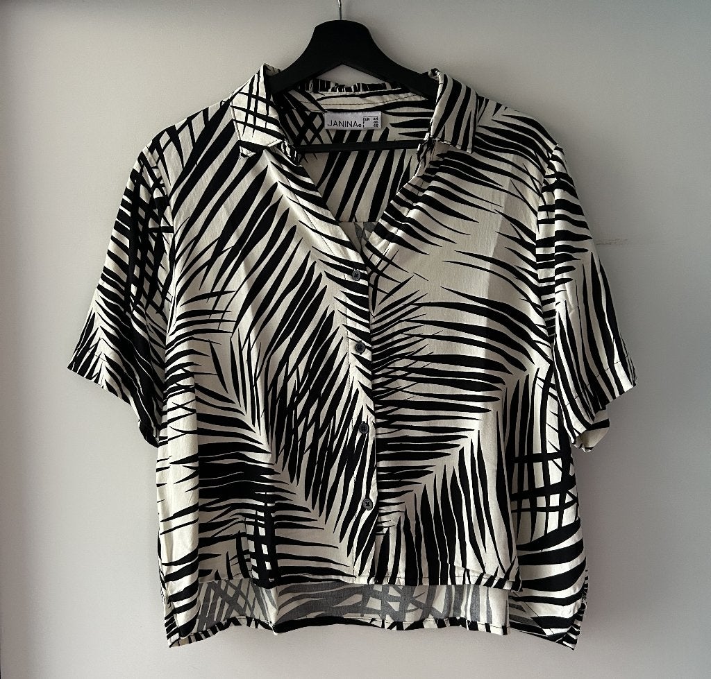 Janina blouse ecru / zwart mt 44, Kleding | Dames, Meerkleurig, Maat 42/44 (L), Ophalen of Verzenden, Zo goed als nieuw