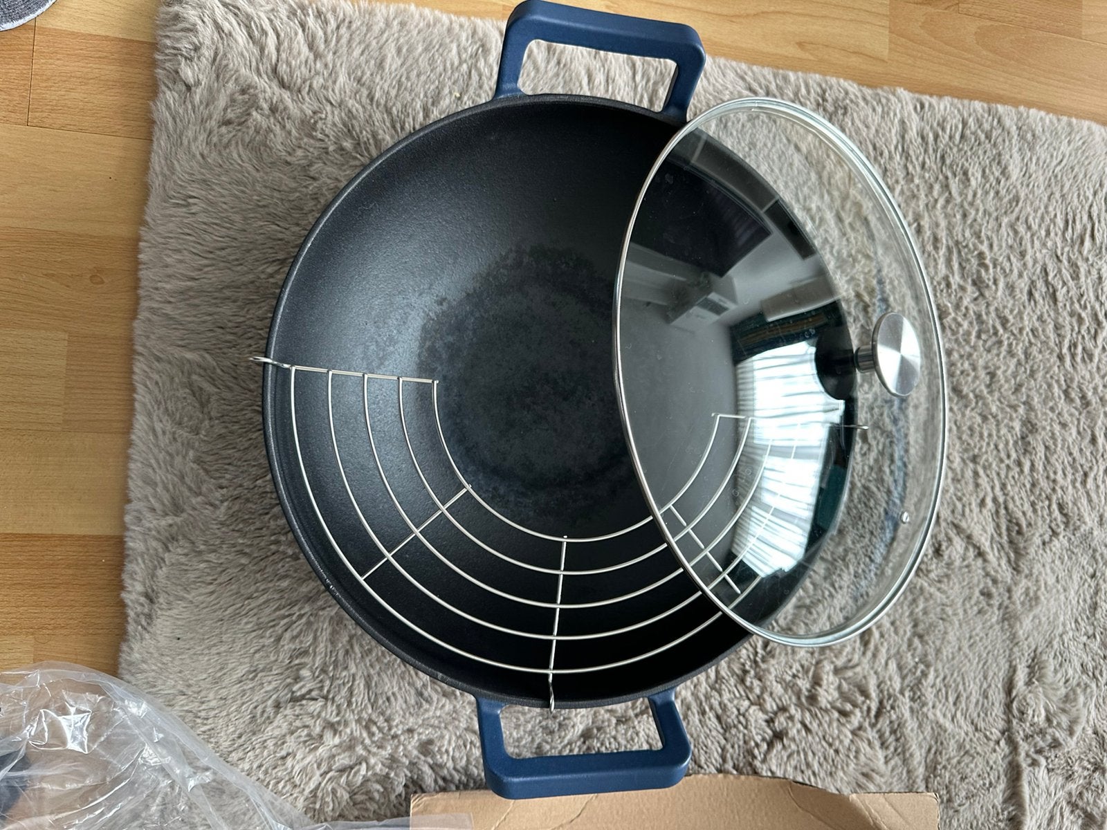 Wokpan 36cm, Huis en Inrichting, Ophalen of Verzenden, Zo goed als nieuw, Gietijzer, Wok