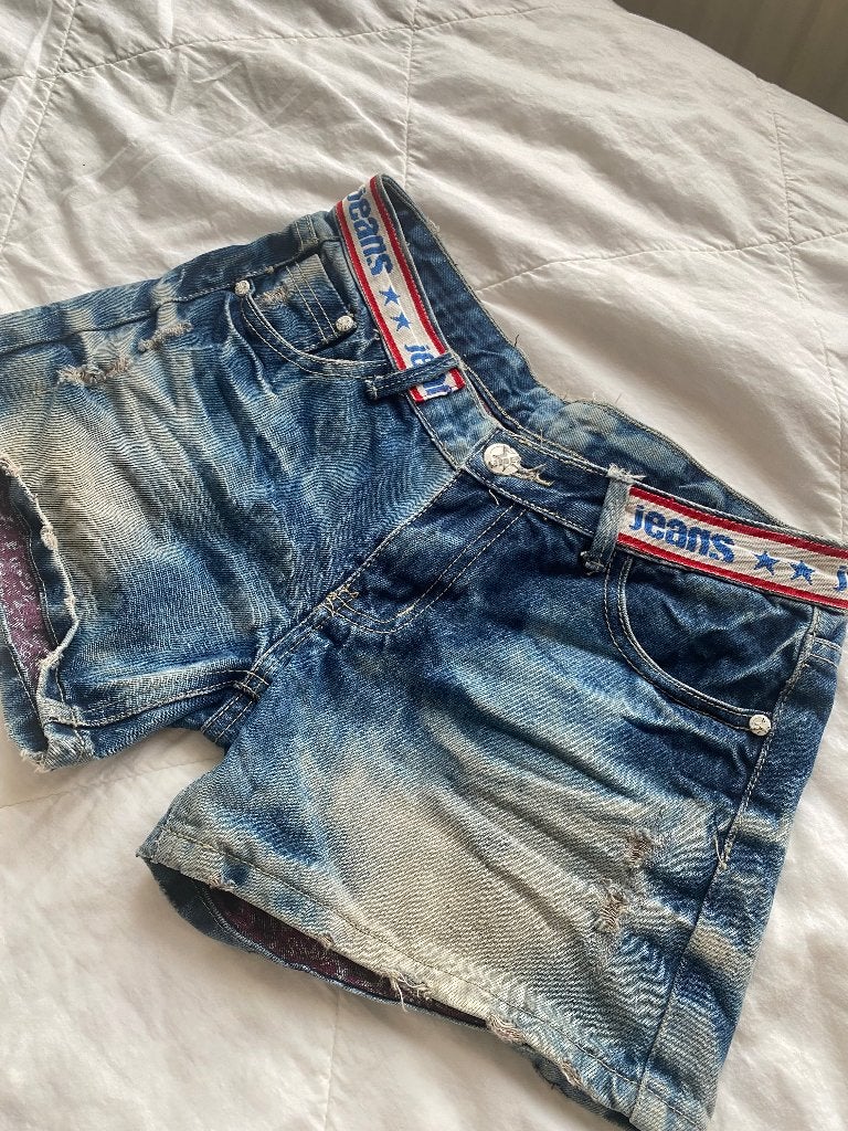Y2K Vintage Light Wash Denim Shorts, Kleding | Dames, Broeken en Pantalons, Kort, Blauw, Ophalen of Verzenden, Zo goed als nieuw