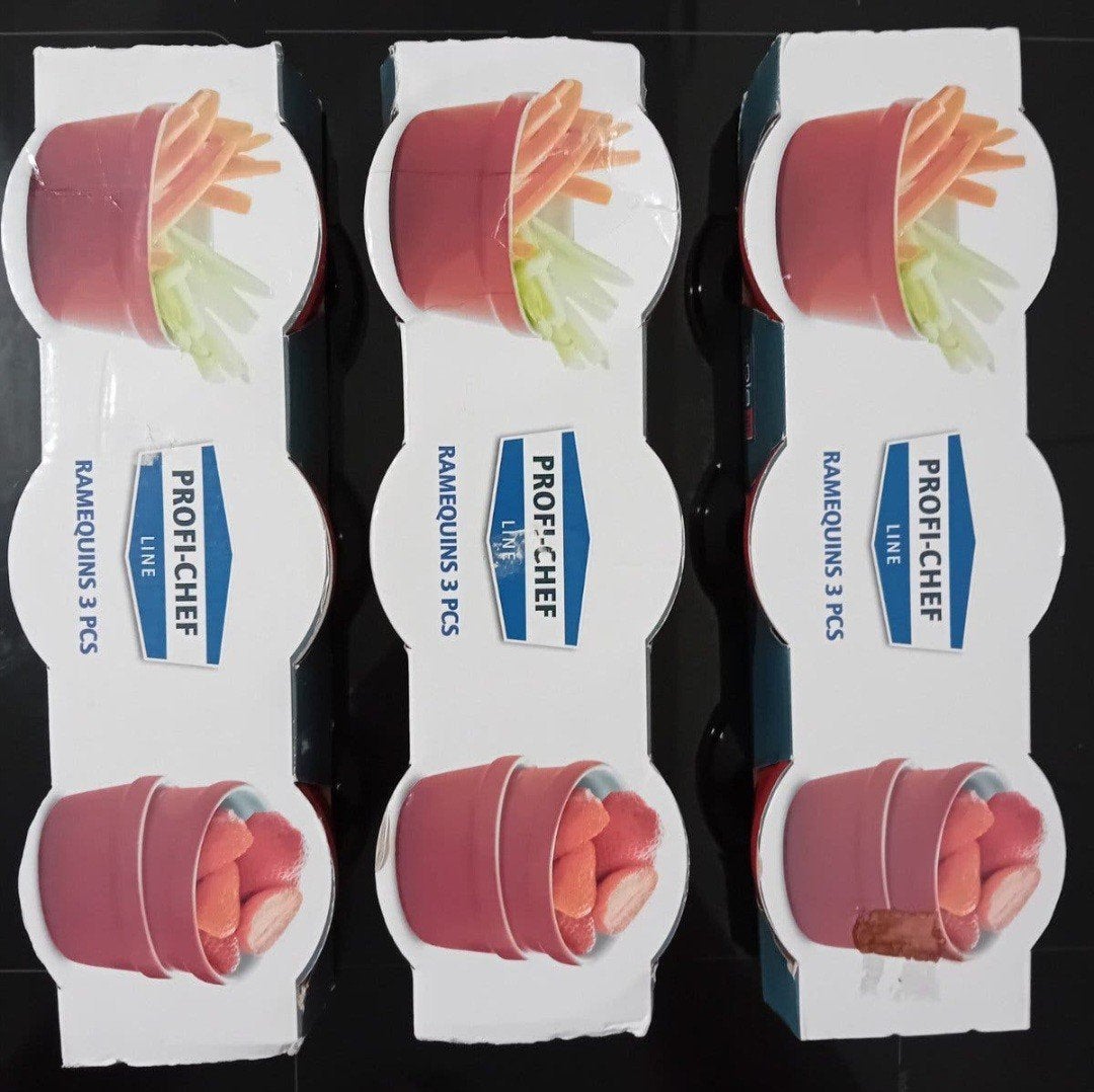 Sola Creme Blule set van 3 ovenschaaltjes rood/wit. Nieuw!, Ophalen, Nieuw
