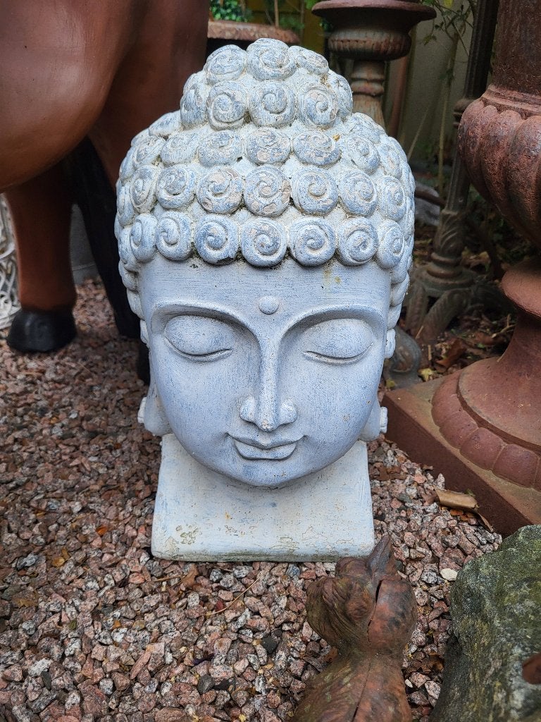 Boeddha hoofd, Tuin en Terras, Tuinbeelden, Ophalen, Zo goed als nieuw, Steen, Boeddhabeeld