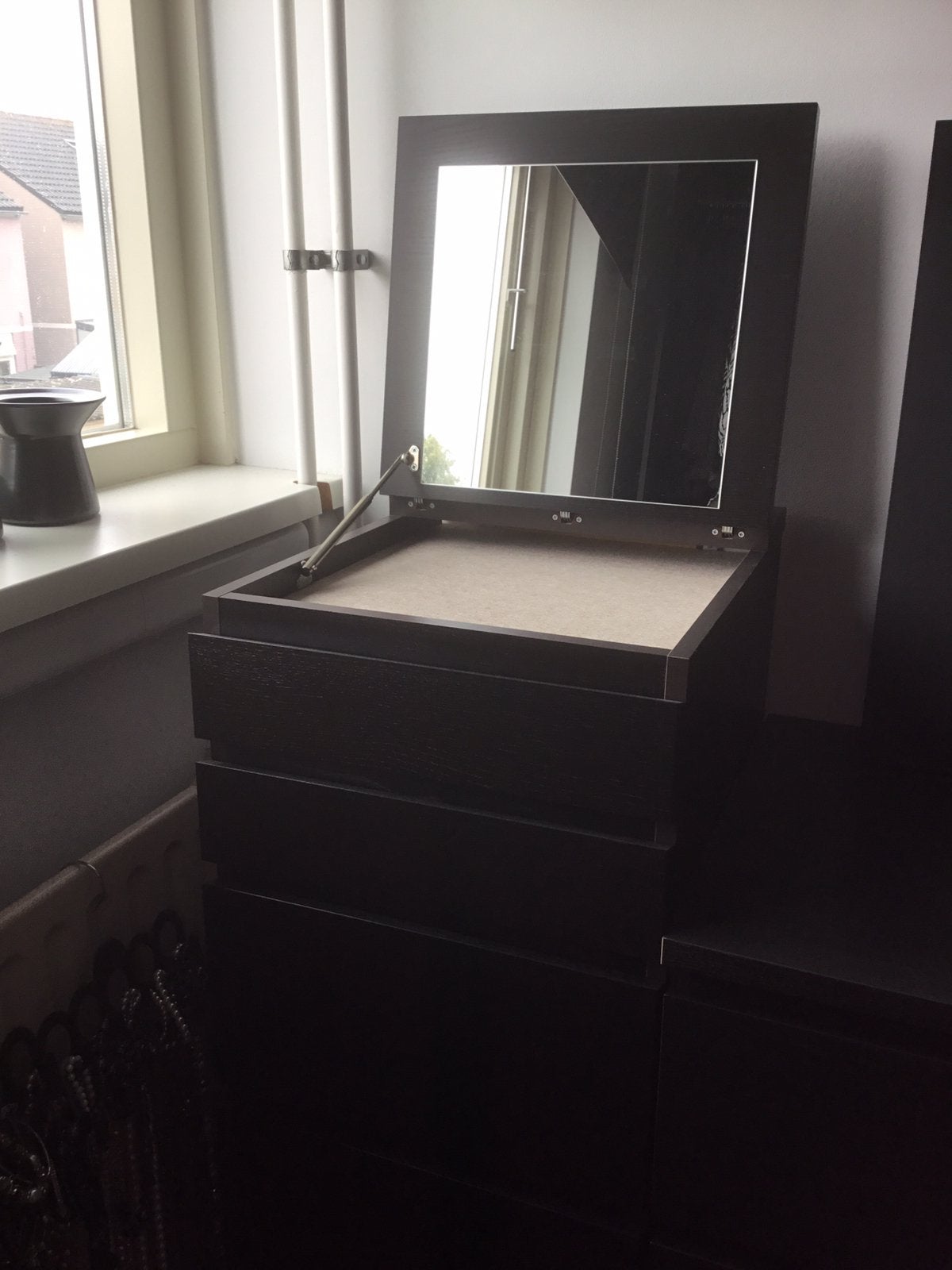 Ikea MALM ladekast hoog met spiegel, Ophalen, 5 laden of meer, 50 tot 100 cm, Zo goed als nieuw