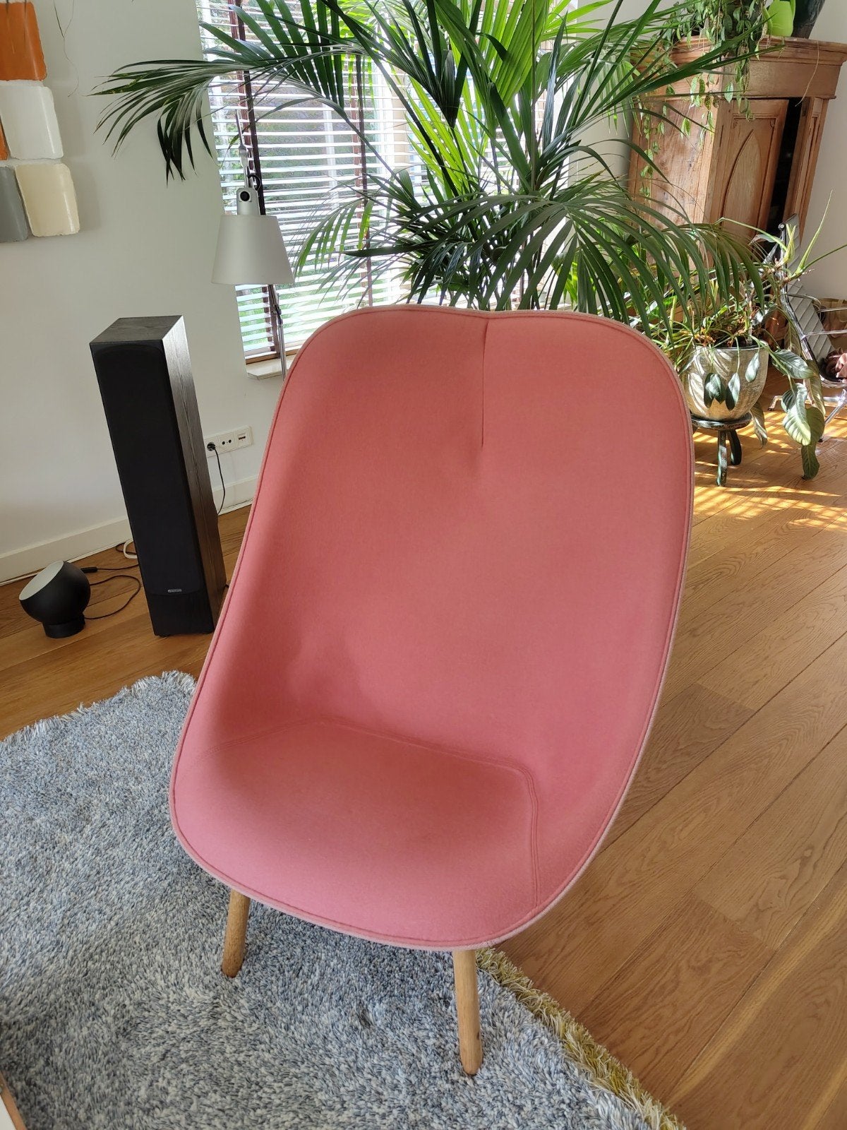 HAY Uchiwa Lounge Stoel - Roze, Ophalen, Hout, Overige kleuren, Design, Modern