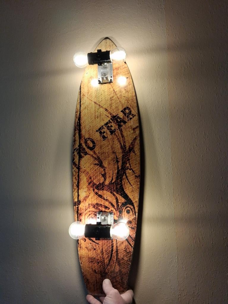 No Fear skateboard lamp., Ophalen of Verzenden, Gebruikt, Hout
