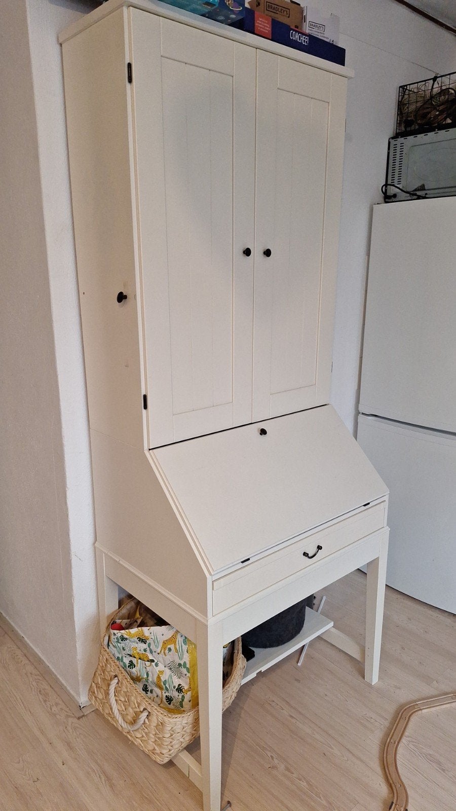 IKEA HEMNES Secretaire met opzetstuk - Wit, Ophalen, Gebruikt, Landelijk