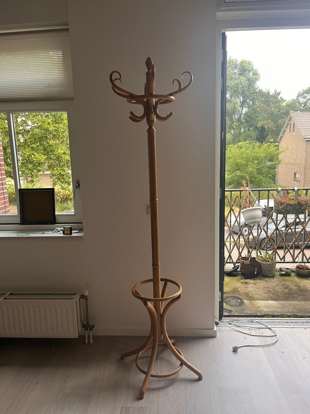 Vintage houten staande kapstok, Ophalen, Gebruikt, Staande kapstok, 150 tot 200 cm
