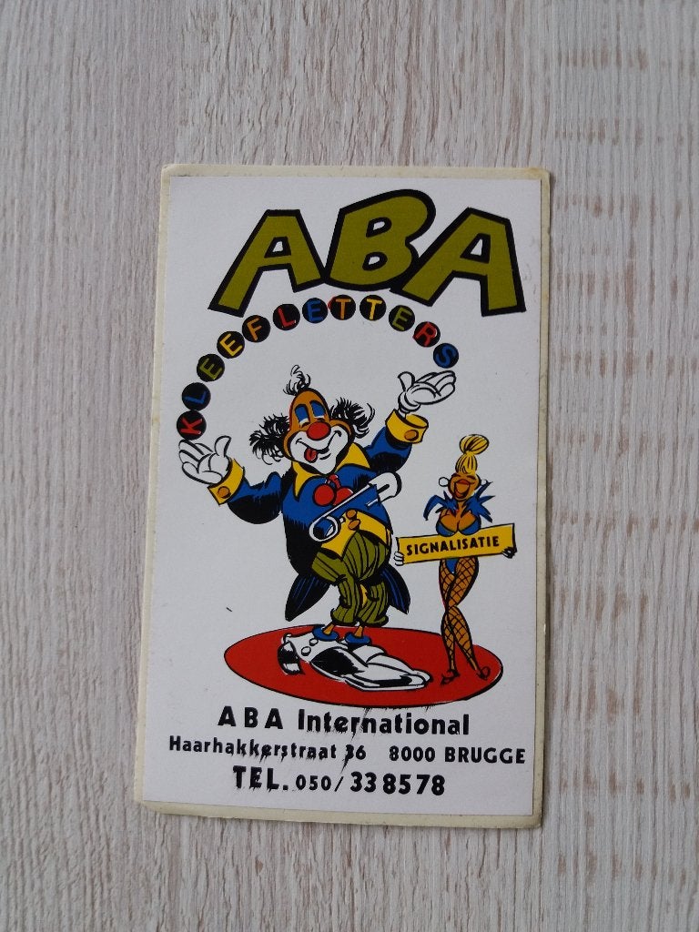 sticker ABA kleefletters  te Brugge, Ophalen of Verzenden, Zo goed als nieuw, Bedrijf of Vereniging