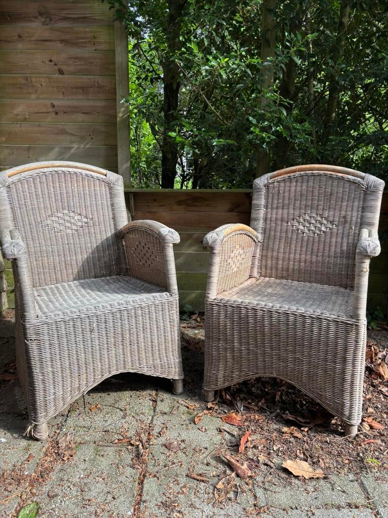 Gratis: 2 Rotan Rieten stoelen, Ophalen of Verzenden, Gebruikt, Rotan