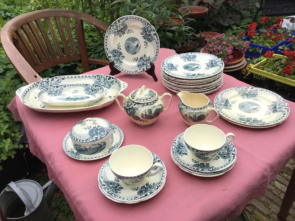 Societe Ceramque Peacock. Petrol., Antiek en Kunst, Ophalen of Verzenden