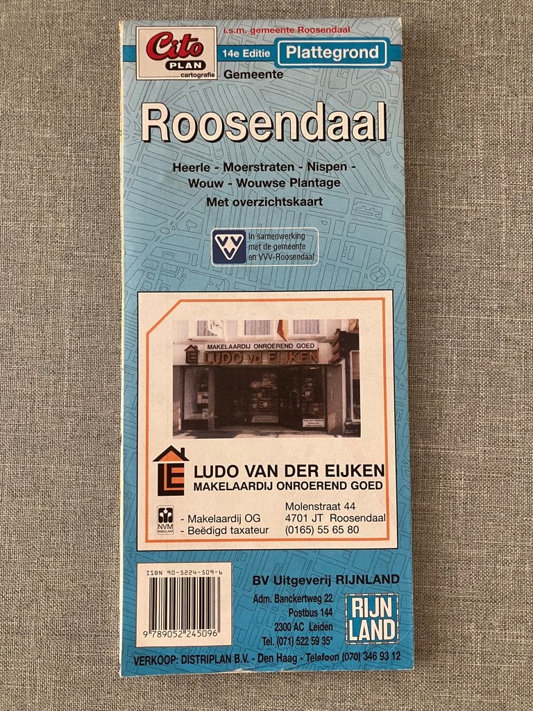 Plattegrond Roosendaal 14e editie , Gelezen, Overige typen, Ophalen of Verzenden, 1800 tot 2000