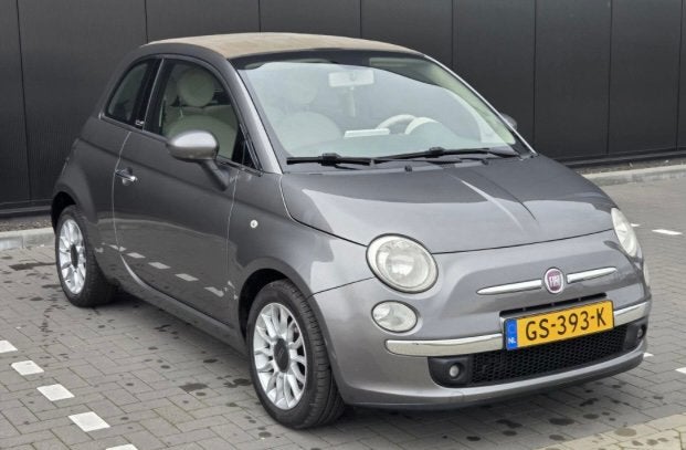 Fiat 500C automaat  C 2011 Grijs, Auto's, Fiat, Parkeersensor, 31 €/maand, Leder, Particulier