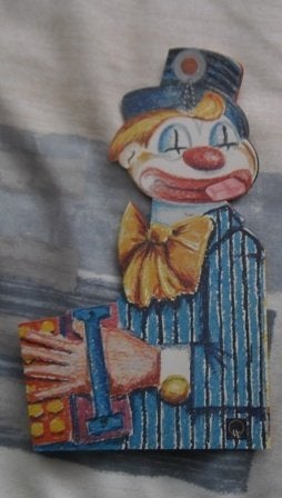 Felicitatiekaart met een clown., Ophalen of Verzenden, 1980 tot heden, Gelopen, Feest(dag)