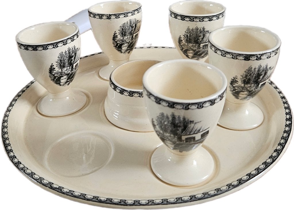 Servies los eiersetje van Societè Ceramic "landschap", Ophalen of Verzenden