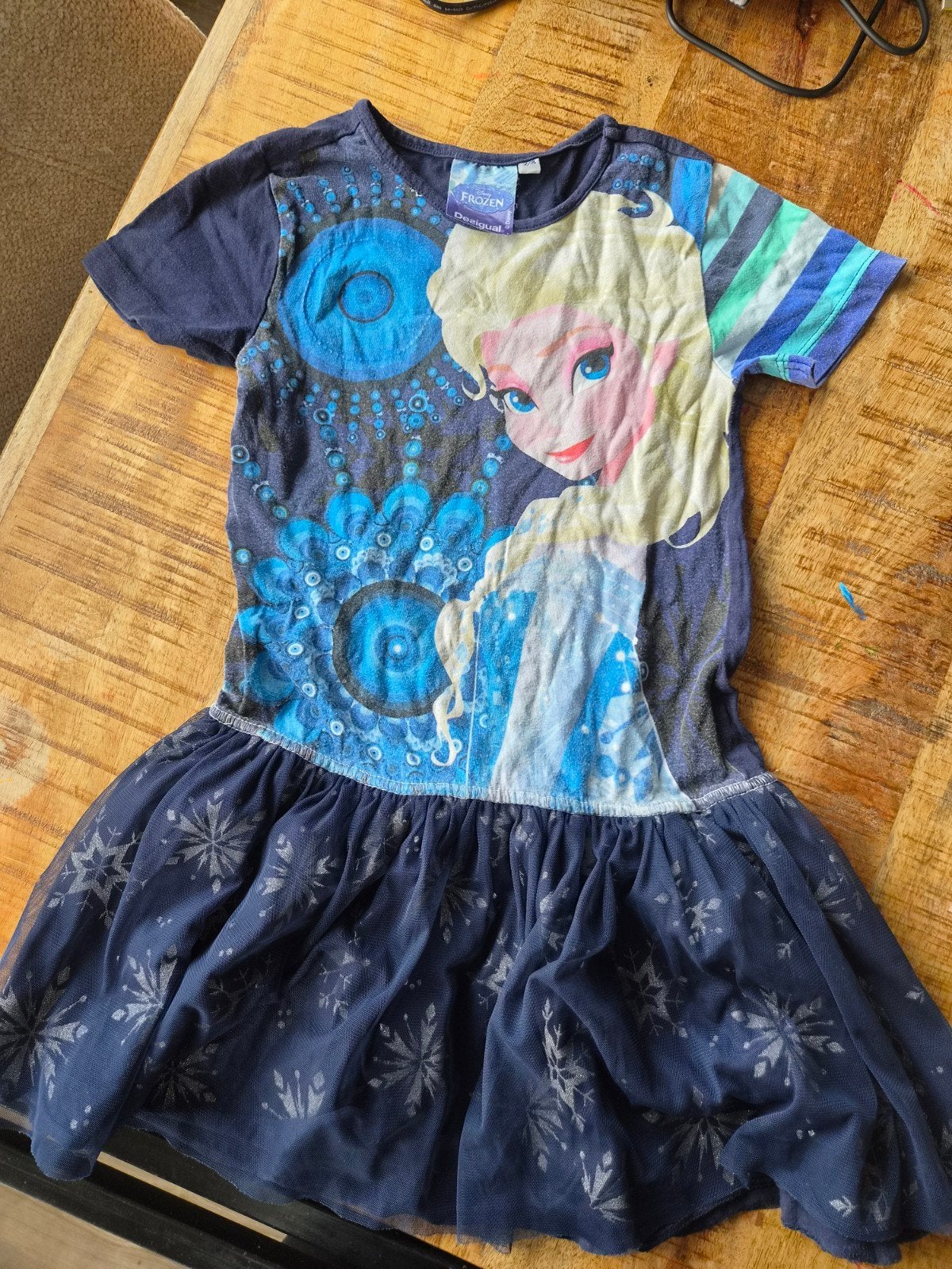 Frozen jurk voor meisjes - Maat 7/8 jaar, Ophalen of Verzenden, Gebruikt, Desigual, Meisje