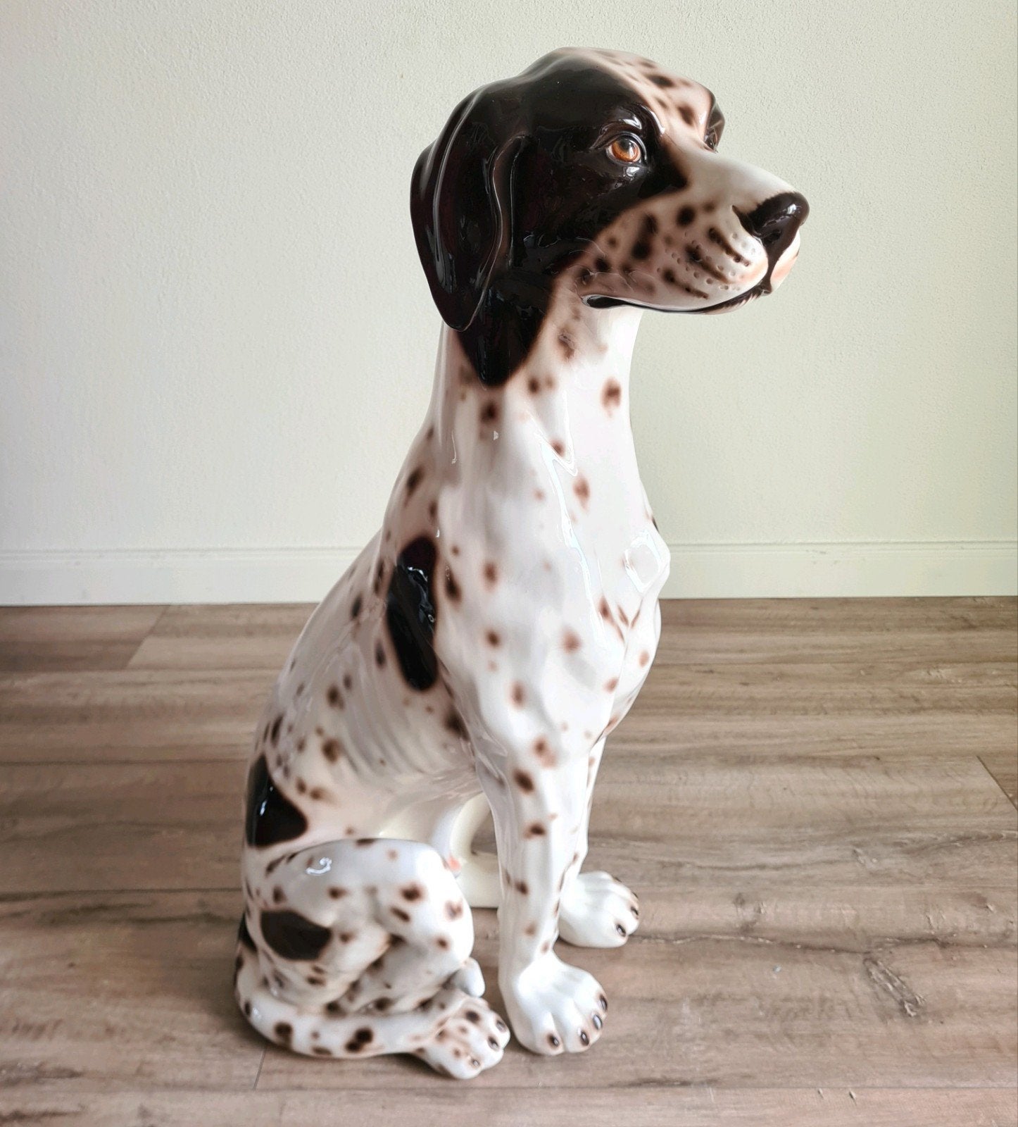 Vintage retro keramiek hond beeld pointer dalmatier, Ophalen of Verzenden, Huis en Inrichting